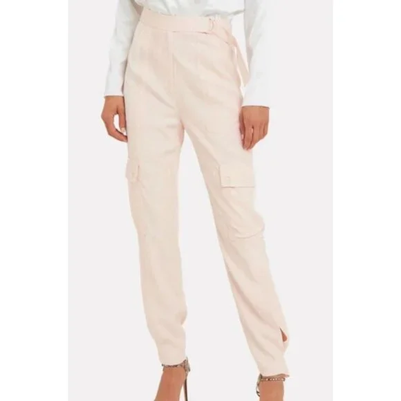 Jonathan Simkhai Light Pink Crepe Cargo Pants - Picture 1 of 12